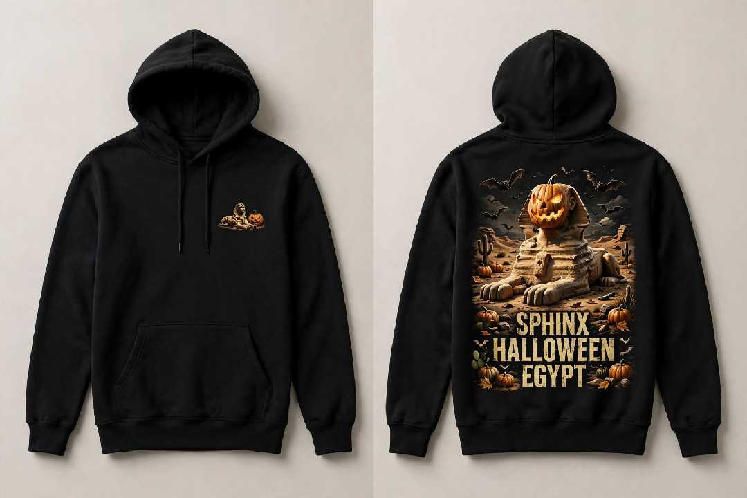 SPHINX HALLOWEEN front and back hoodie artwork