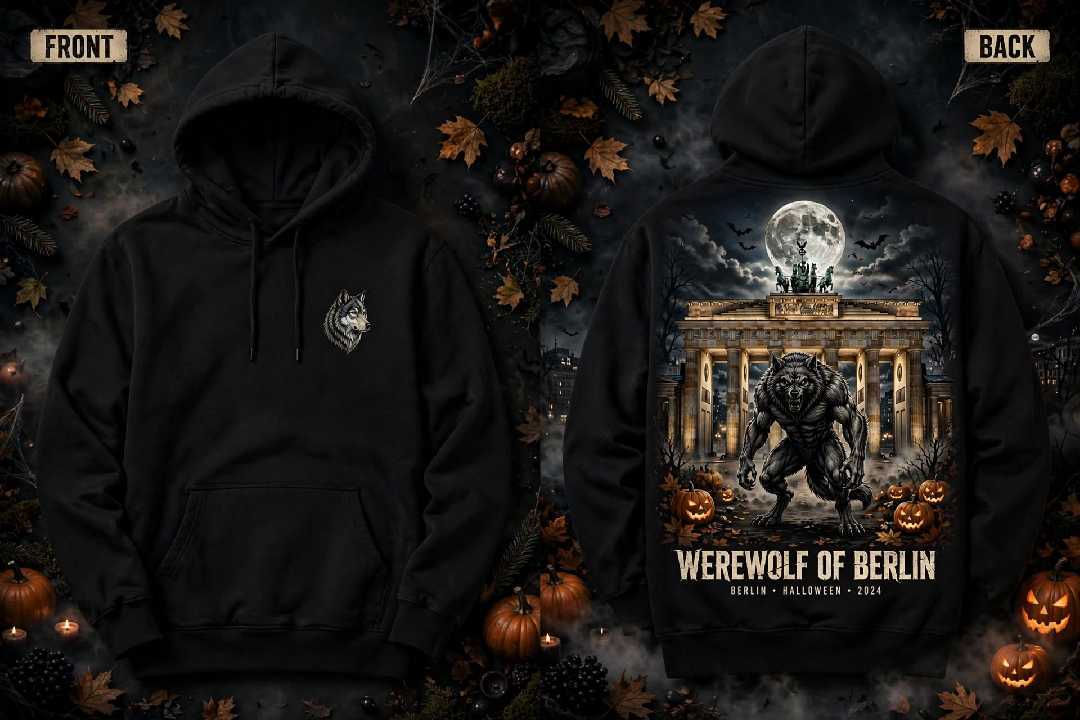 WEREWOLF OF BERLIN front and back hoodie artwork